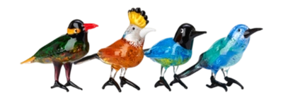 Set de Décoration POLSPOTTEN Glass Paradise Birds Multi (Set de 4)