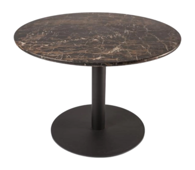 Dining Table POLSPOTTEN Slab Round Marble Look Brown