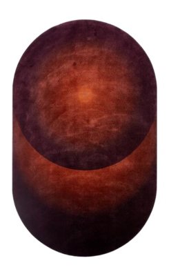 Vloerkleed POLSPOTTEN Optical Oval Rust Red
