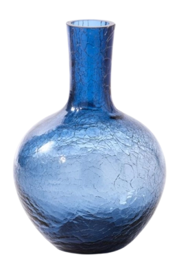 Vaas POLSPOTTEN Ball Body Crackled Glass Dark Blue S