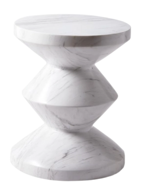 Bijzettafel POLSPOTTEN Zig Zag Marble White