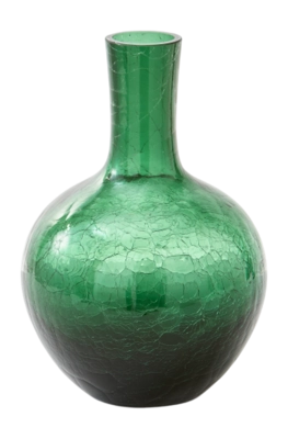 Vaas POLSPOTTEN Ball Body Crackled Glass Dark Green S