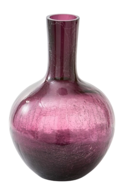 Vaas POLSPOTTEN Ball Body Crackled Glass Dark Purple L