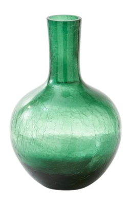 Vaas POLSPOTTEN Ball Body Crackled Glass Dark Green L