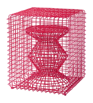 Kruk POLSPOTTEN Zig Zag Wire Stool Light Pink