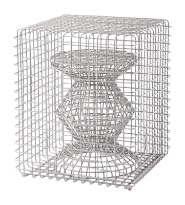 Kruk POLSPOTTEN Zig Zag Wire Stool Silver