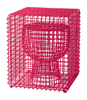 Kruk POLSPOTTEN Tip Tap Wire Light Stool Pink