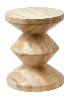 Bijzettafel POLSPOTTEN Zig Zag Travertino Beige