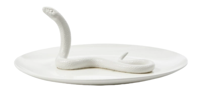 Decoratie POLSPOTTEN Plate Snake White