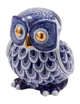 Spaarpot POLSPOTTEN Piggy Bank Owl Dark Blue