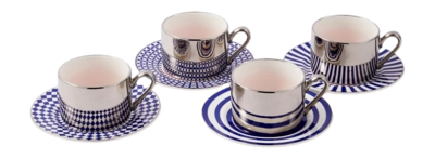 Kaffeebecher POLSPOTTEN Aunty Dark Blue (Set von 4)
