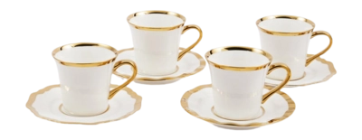Tasse à Café POLSPOTTEN Golden Finds White (Set de 4)