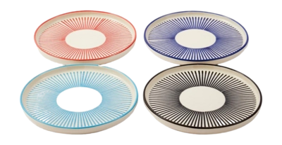 Teller POLSPOTTEN Marine Striped Multi (Set von 4 Stück)