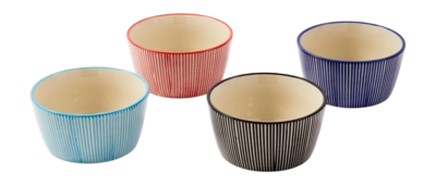 Bowl POLSPOTTEN Marine Striped Multi-coloured (Set of 4)