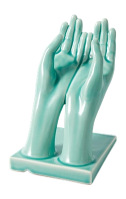 Ornament POLSPOTTEN Hand Stand Green Grey