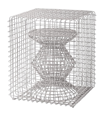 Tabouret POLSPOTTEN Zig Zag Wire Silver