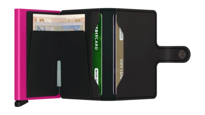 5---ORIGINAL_JPG-Matte - Miniwallet - Black & Fuchsia - Fuchsia - Open