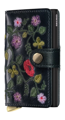 Portemonnee Secrid Miniwallet Stitch Floral Black
