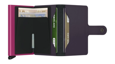 5---ORIGINAL_JPG-Matte - Miniwallet - Dark Purple - Fuchsia - Open