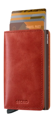 2---ORIGINAL_JPG-Vintage - Slimwallet - Orange  - Brown - Cards