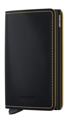 Porte-Monnaie Secrid Slimwallet Matte Black & Ochre