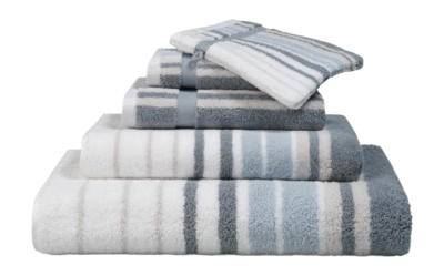 Telo bagno in cotone americano Vandyck Ontario New 90 x 195 cm, Blu nebbia