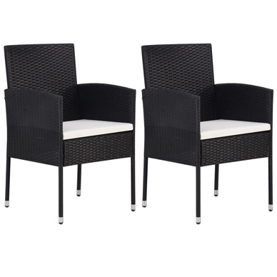 Tuinstoel Vida Poly Rattan Zwart (2-Delig)