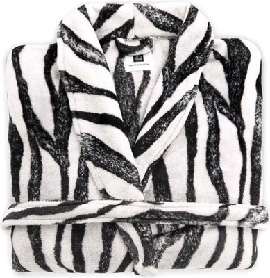 Badjas Zo! Home Zebra Lang Black White
