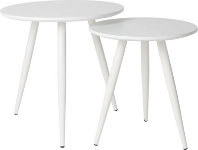 Bijzettafel White Label Living Daven White (2-Delig)