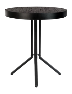 Bijzettafel White Label Living Maze Round Black