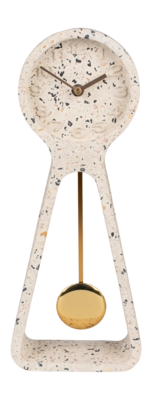Klok Zuiver Pendulum Clock Time Terrazzo White