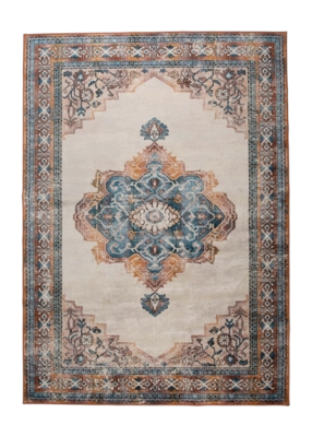 Vloerkleed Dutchbone Mahal Blue/Brick - 200 x 300 cm