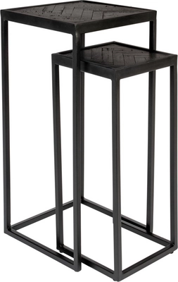 Bijzettafel White Label Living Parker Black (2-Delig)