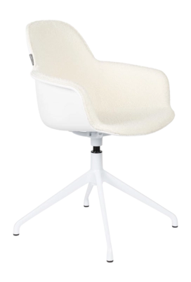 Stoel Zuiver Albert Kuip Swivel Armchair White