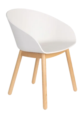 Stoel Zuiver Void Armchair Oak Milk White