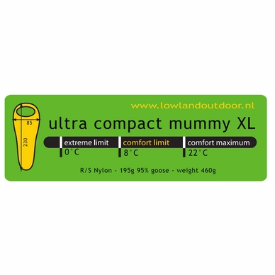 Slaapzak Lowland Serai Ultra Compact XL (Links)