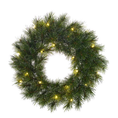 Couronne de Noël Black Box Trees Glendon Wreath Green 45 cm LED