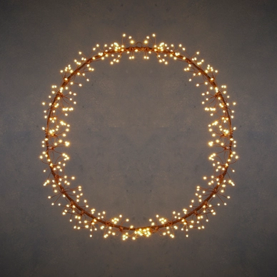 Kerstverlichting Luca Lighting Wreath Dandelion Brown Warm White 60 cm