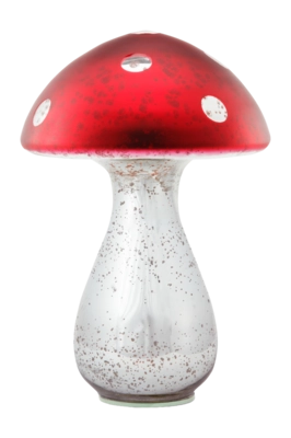 Ornament Pip Studio Mushroom Glass Silver-Red 24 cm