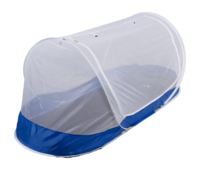Klamboetent Deconet Travelnet Pop Up Pure White & Blue 210 x 80 x 85 cm
