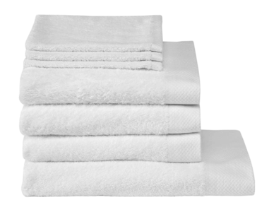 Bath Towel Set Seahorse Pure White (Set of 7)