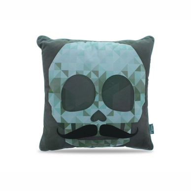 Sierkussen Intimo Skull Mustache Green (70 x 70)