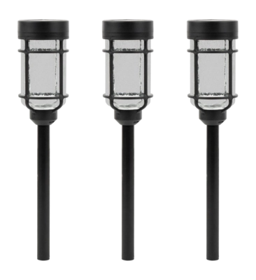 Lampe de Jardin Luxform Solaire Catala Noir 15 Lumens (Set de 3)