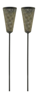 Torche de Jardin Luxform Solar Leeds Black 6 Lumen (Lot de 2)