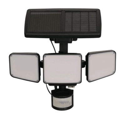 Lampe Murale Luxform Intelligent Solar Triple-Head Sensor Security La Rioja Black 2500 Lumen