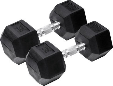 Halterset Orange Gym Hex Dumbbell 2 x 4 KG Zwart