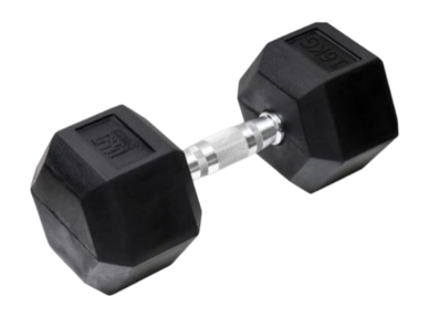 Halter Orange Gym Hex Dumbbell 16 KG Zwart