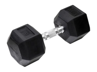 Halter Orange Gym Hex Dumbbell 18 KG Zwart