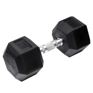 Halter Orange Gym Hex Dumbbell 25 KG Zwart