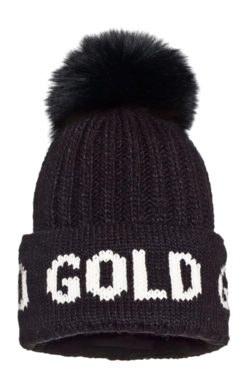 Beanie Hat Goldbergh Women Hodd Faux Pom Black